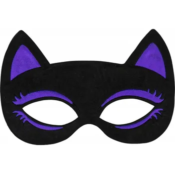 Karnevalová maska Halloweenská maska (flokovaná) - Kočka, kostým na karneval a Halloween