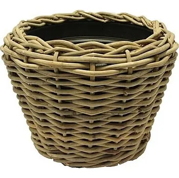 RATANOVÝ Květináč DRYPOT, HRUBÝ RATAN, Grey, XL Ø67x51cm&nbsp; (Van der Leeden®)
