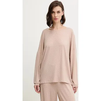 Pánské tričko Pyžamové tričko s dlouhým rukávem BOSS B Logo LS-Shirt 50550693 béžová 08X, vel. XL