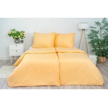 Povlečení Ložní povlečení atlas grádl Stanex proužek meruňkový (LS902), 140 x 220 + 90 x 70, Zip