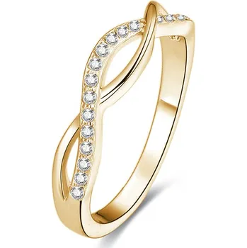 Prsten AGATO Pozlacený stříbrný prsten se zirkony AGG192 Velikost: 54 (1,99 g)