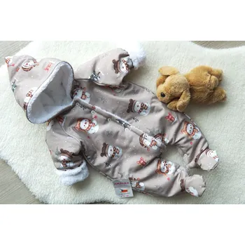 Kojenecká kombinéza AMÁLKA Zateplená kombinéza, sněhuláčci Velikost: 62-68