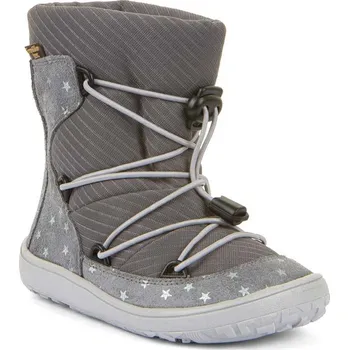Dívčí sněhule Froddo Barefoot dětské zimní boty Track s membránou G3160251-14 Silver Velikost: 30
