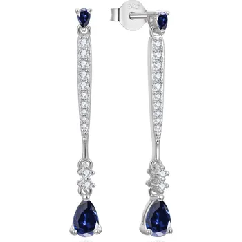 Náušnice AGATO Elegantní visací náušnice s modrými zirkony AGUP3300DB