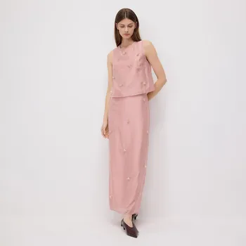 Dámská sukně Reserved - Sukně s asymetrickým zipem - pudrově růžová - 090IT-39X - 090IT-39X-S