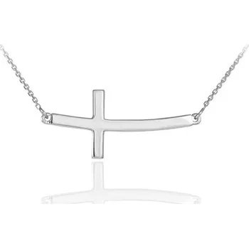 Náhrdelník Dámský řetízek s prohnutým křížkem z chirurgické oceli S11067050