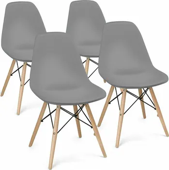Jídelní židle 4 kusová sada moderních jídelních židlí ve 4 barvách - šedá
