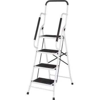 Železářství 4 stupňový kovový žebřík se snímatelným madlem