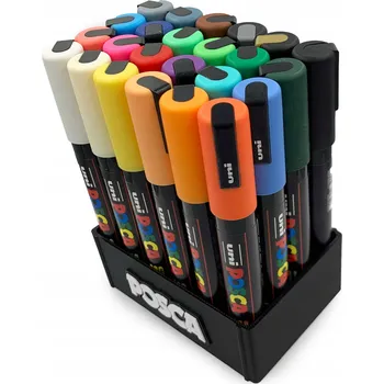 Akrylové popisovače, dekorativní, vícebarevné Uni Posca, sada 24 ks