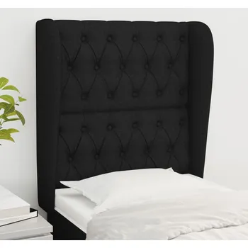 Čelo postele typu ušák černé 83 x 23 x 118/128 cm textil IM_3118268