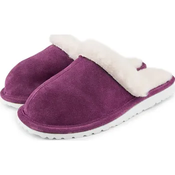 Dámské pantofle Vlnka Dámské kožené pantofle s ovčí vlnou Marie fialová velikost obuv dospělí 38