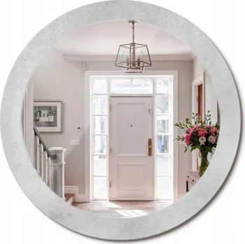 Zrcadlo S potiskem Zrcadlo do koupelny, kuchyně, předsíně, textura betonu , průměr 80 cm