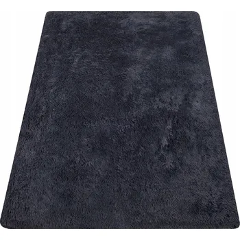 Koberec KOBEREC 220x160 CM PLYŠOVÝ TMAVĚ ŠEDÝ MĚKKÝ SHAGGY CHLUPATÝ SILNÝ