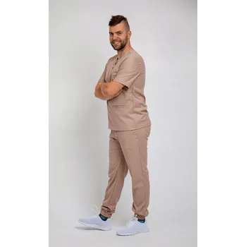 Pánský lékařský komplet - Cappuccino Beige L Jogger se stahovací šňůrkou