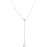 AGATO Elegantní posuvný stříbrný náhrdelník s perlou AGT-N003W-P