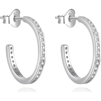 Náušnice AGATO Elegantní půlkruhové náušnice se zirkony AGT-E140PW