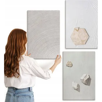 Obraz Vícedílná Sada Obrazů do Galerie Světlé textury písku boho 3x 40x60 cm