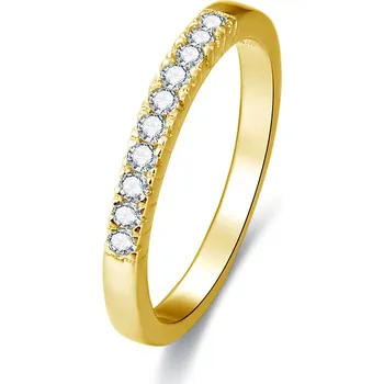 Prsten AGATO Pozlacený stříbrný prsten se zirkony AGG189 Velikost: 50 (2,44 g)