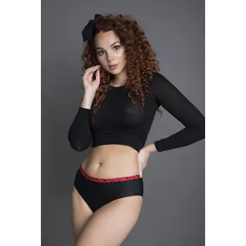 Dámské spodní prádlo Dámské kalhotky Beltie Amore - Julimex Barva: černá s červenou, Velikost: S