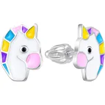 AGATO Něžné dívčí náušnice s barevnými jednorožci AGT-ED007S