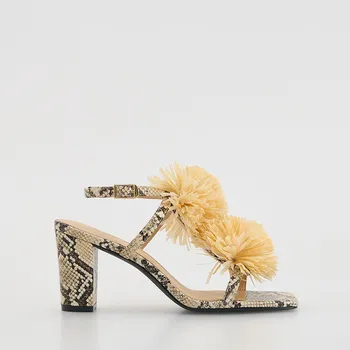 Dámské sandále Reserved - Kožené sandály s bambulkami - vícebarevná - 674EV-MLC - 674EV-MLC-39