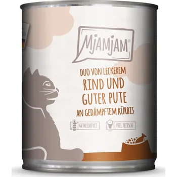 Krmivo pro kočku 6x800g MjAMjAM Duo - hovězí a krůtí s dýní