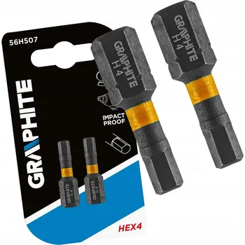 Bit Rázové bity HEX4 x 25 mm 2 ks GRAPHITE 56H507