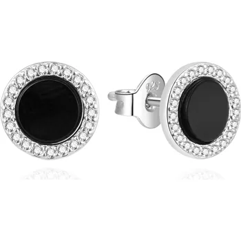 Náušnice AGATO Originální stříbrné náušnice s černým smaltem AGUP3499
