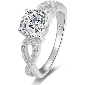 Prsten AGATO Třpytivý prsten se zirkony AGG204 Velikost: 58 (2,9 g)