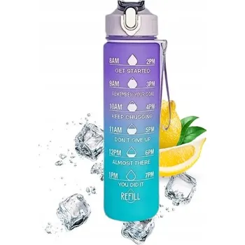 Láhev LÁHEV NA VODU 750 ML OMBRE LAHEV NA PITÍ S ODMĚRKOU FITNESS 0,75 L BPA FREE