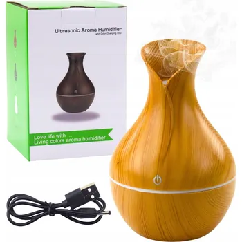 Zvlhčovač vzduchu Zvlhčovač Vzduchu Difuzér Aromaterapie Imitace Dřeva 130 ml
