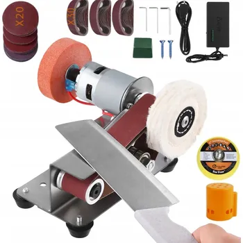 Elektrická multifunkční pásová bruska stolní na kov, ostřička nožů