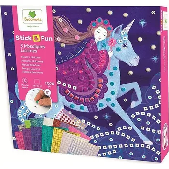 Mozaiková sada Sycomore Stick & Fun Mozaika, jednorožci