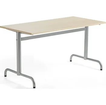 Jídelní stůl Stůl PLURAL, 1400x700x720 mm, akustická HPL deska, bříza, stříbrná