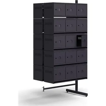 Věšák Skříň na boty ENTRY, přídavná sekce, 30 kovových dvířek s přípravou pro označení, 1800x900x600 mm, a