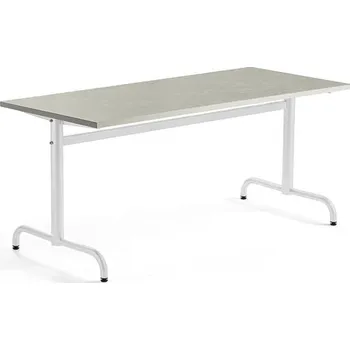 Jídelní stůl Stůl PLURAL, 1600x700x720 mm, linoleum, šedá, bílá