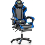 Herní židle s opěrkou na nohy Wolf modrá