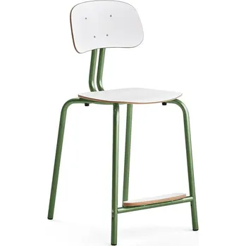 Jídelní židle Školní židle YNGVE, 4 nohy, výška 610 mm, zelená/bílá