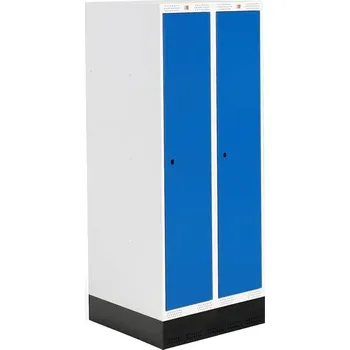 Šatní skříň Šatní skříňka ROZ, 2 sekce, se soklem, 1510x600x550 mm, modrá