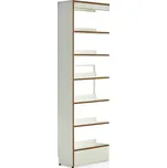 Regál na knihy STORY, přídavný, jednostranný, 2240x723x305 mm, 6 polic, bílá