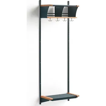 Věšák Šatní stěna JEPPE, 2 přihrádky, 1790x600x300 mm, dub/modrá