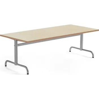 Jídelní stůl Stůl PLURAL, 1800x800x600 mm, linoleum, béžová, stříbrná