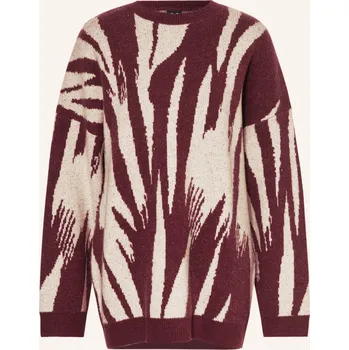 Dámský svetr Karo Kauer Dámský Oversized Svetr, tmavě červená / bílá, 34