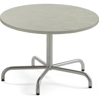 Jídelní stůl Stůl PLURAL, Ø900x600 mm, linoleum, šedá, stříbrná