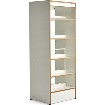 Dílenský regál Regál na knihy STORY, oboustranný, 1920x747x585 mm, 5 polic, bílá