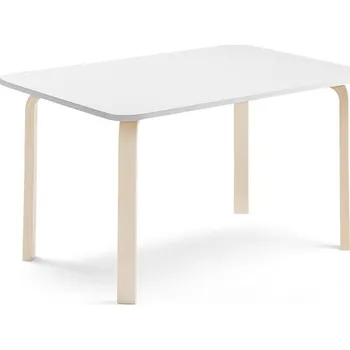 Jídelní stůl Stůl ELTON, 1200x700x640 mm, bříza, akustická HPL deska, bílá