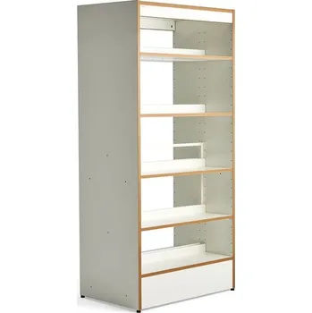 Dílenský regál Regál na knihy STORY, oboustranný, 1920x922x585 mm, 5 polic, bílá