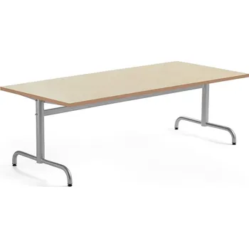 Jídelní stůl Stůl PLURAL, 1600x800x600 mm, linoleum, béžová, stříbrná