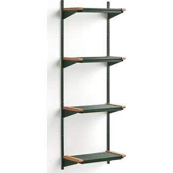 Věšák Regál na boty JEPPE, 4 police, 1790x600x300 mm, dub/zelená