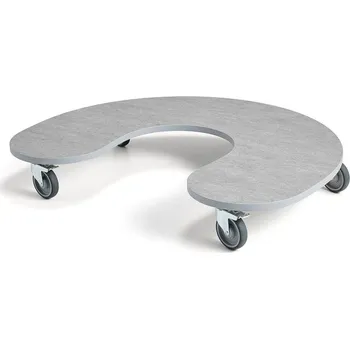 Zahradní stůl Stůl JOLLY, tvar podkovy, 1250x1000x170 mm, akustické linoleum, šedá